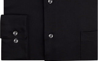 Arrow Men's Fitted Spread-Collar Dress Shirt Black Black Size 15.5x32-33