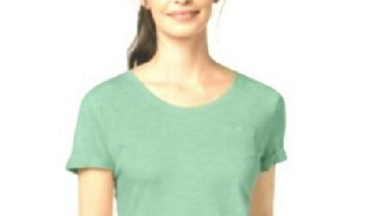 Style & Co Women's Petite V-Neck Pocket T-Shirt Sweet Mint Size Medium