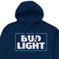 Bud Light Logo Men's Hoodie Navy Size Extra Large