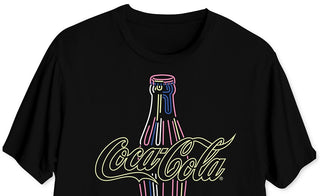 Hybrid Men's Neon Coca Cola Graphic T-Shirt Black Size Small