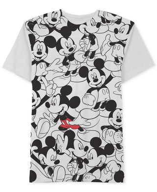 Repeating Mickey Mouse Men's T-Shirt By Jem White Size Large
