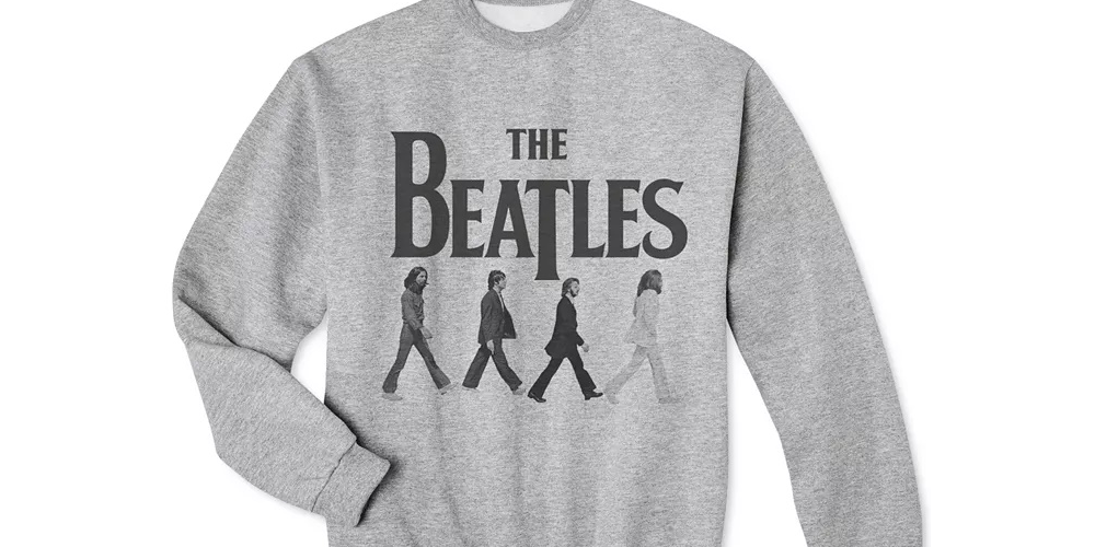 Hybrid Men's Beatles Abbey Road Graphic Sweatshirt Gray Size X-Large