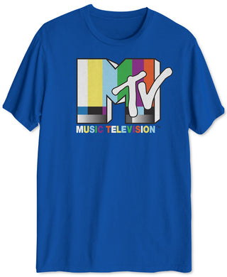 MTV Retro Men's Graphic T-Shirt Navy Size Medium