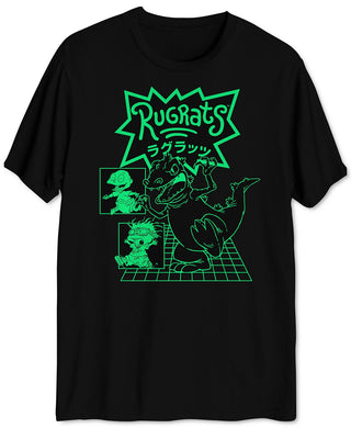 Reptar Rugrats Men's Graphic T-Shirt Black Size XX-Large