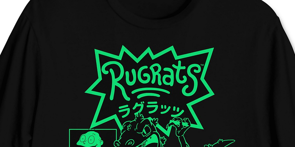 Reptar Rugrats Men's Graphic T-Shirt Black Size XX-Large