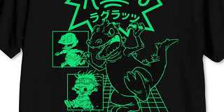 Reptar Rugrats Men's Graphic T-Shirt Black Size XX-Large