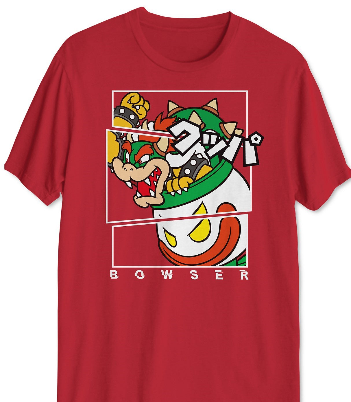Fragmented Bowser Men's Graphic T-Shirt Red Size Large