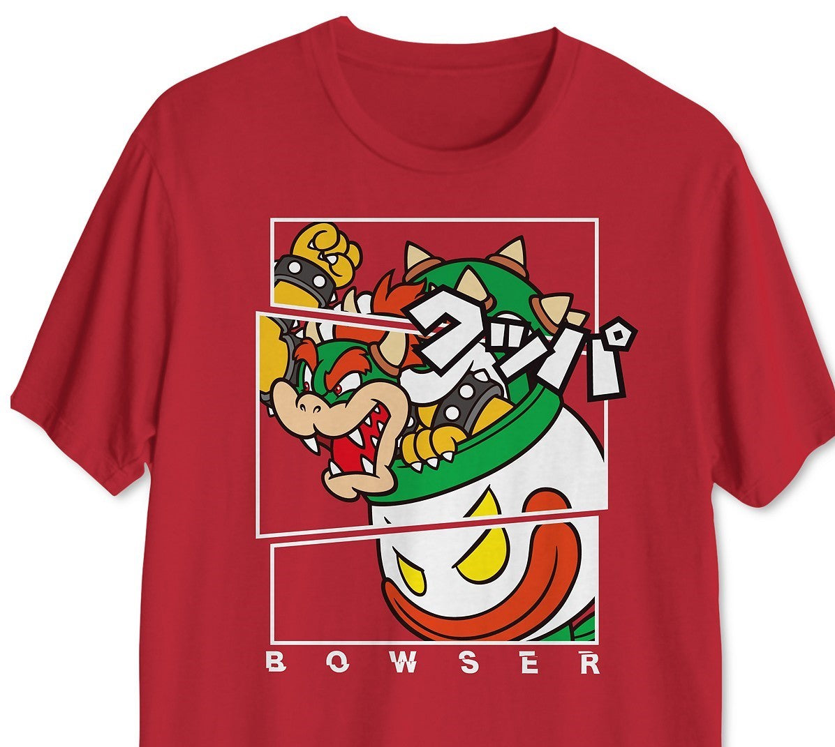Fragmented Bowser Men's Graphic T-Shirt Red Size Large
