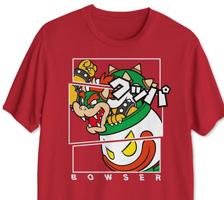 Fragmented Bowser Men's Graphic T-Shirt Red Size Large
