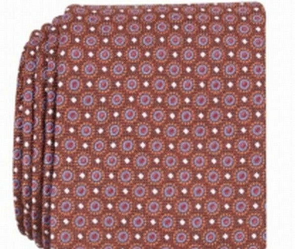 Perry Ellis Men's Bratton Classic Neat Tie Orange Size Regular