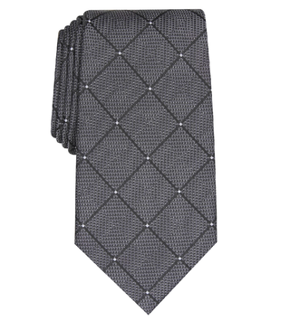 Perry Ellis Men's Burr Classic Geo Grid Tie Black Size Regular