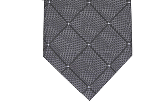Perry Ellis Men's Burr Classic Geo Grid Tie Black Size Regular