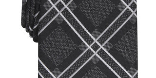 Perry Ellis Men's Denner Classic Plaid Tie Navy Size Regular