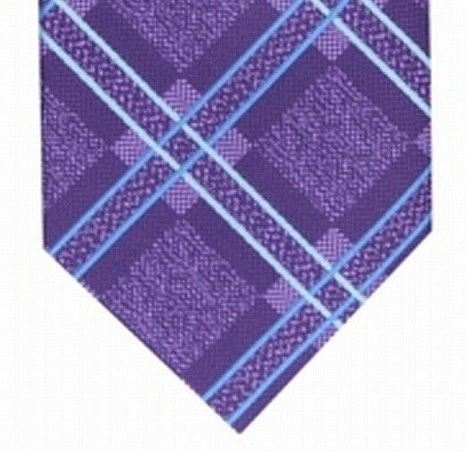 Perry Ellis Men's Denner Classic Plaid Tie Purple Size Regular