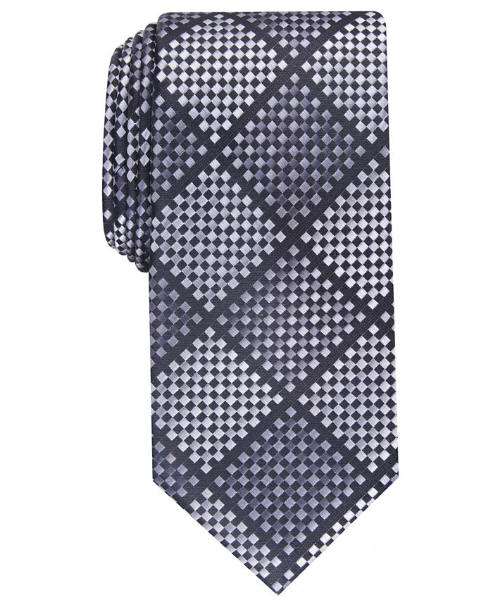 Perry Ellis Men's Erie Check Tie Black Size Regular