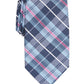 Perry Ellis Men's Dever Classic Plaid Tie Navy Size Regular