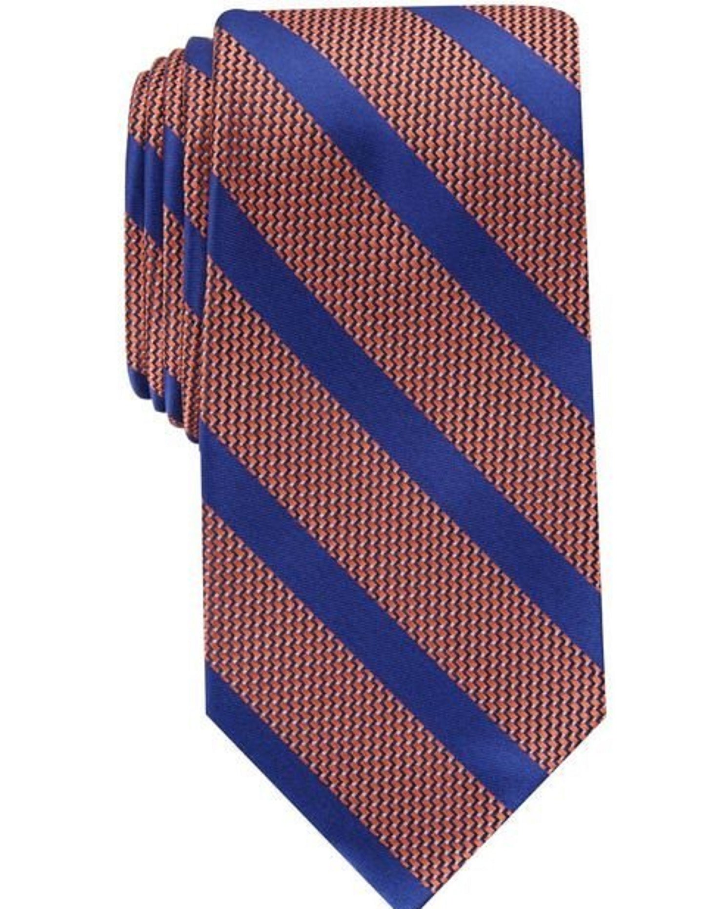 Perry Ellis Men's Brookford Stripe Tie Orange Size Regular