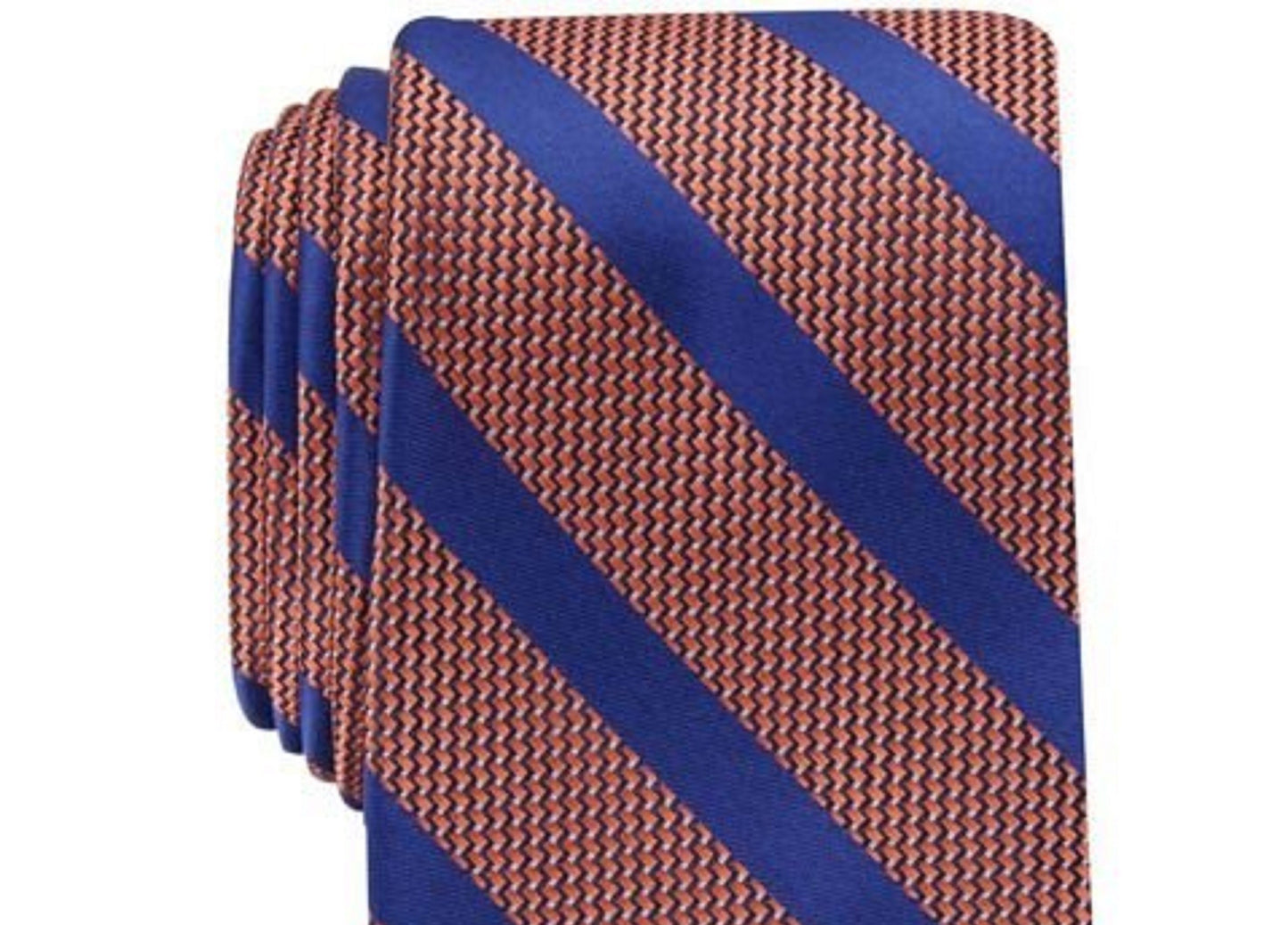 Perry Ellis Men's Brookford Stripe Tie Orange Size Regular