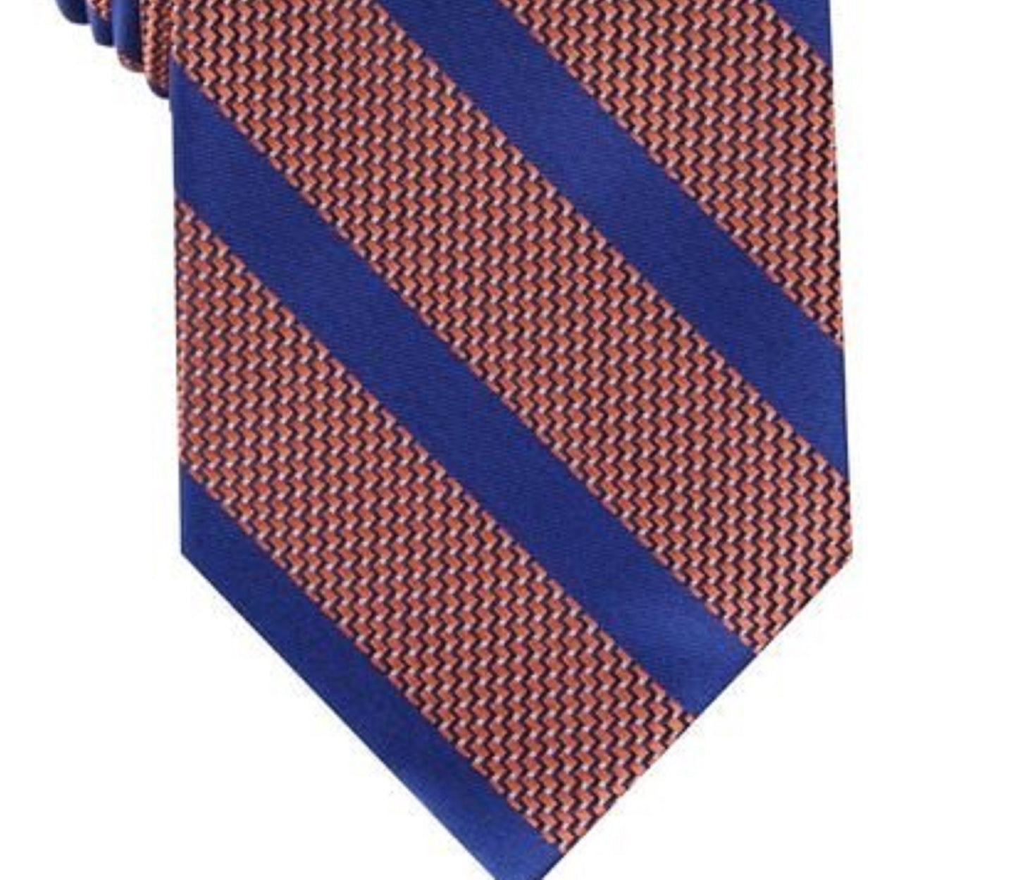 Perry Ellis Men's Brookford Stripe Tie Orange Size Regular