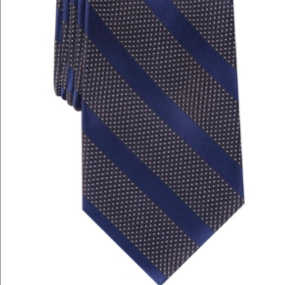 Perry Ellis Men's Brookford Stripe Tie Silver Size Regular