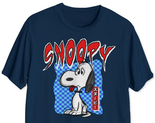 Big Chillin Snoopy Men's Graphic T-Shirt Navy Size Small