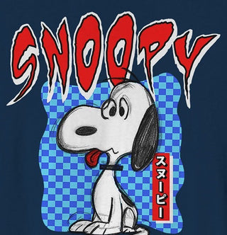 Big Chillin Snoopy Men's Graphic T-Shirt Navy Size Small