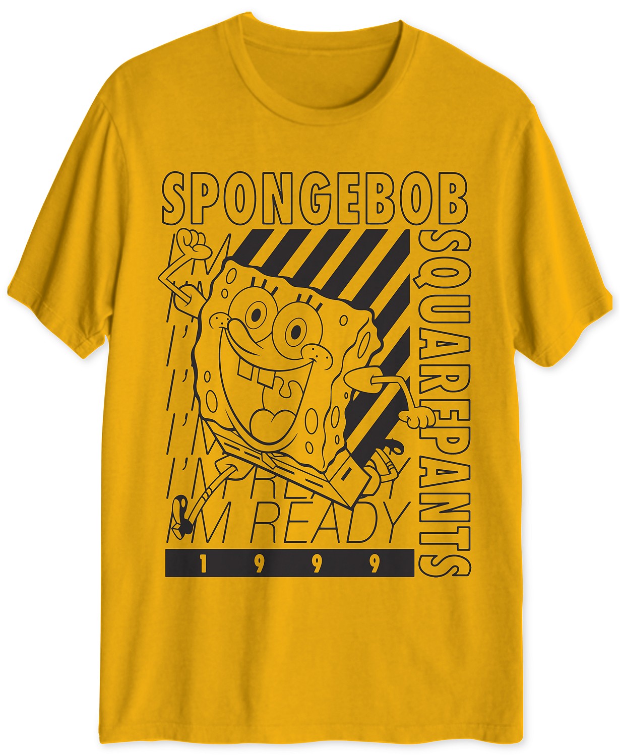 Spongebob I'm Ready Men's Graphic T-Shirt Gold Size Medium