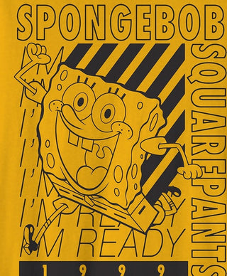 Hybrid Men's Spongebob I'm Ready Graphic T-Shirt Yellow Size XX Large