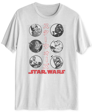Hybrid Men's Star Wars Kanji Graphic T-Shirt White Size XX Large
