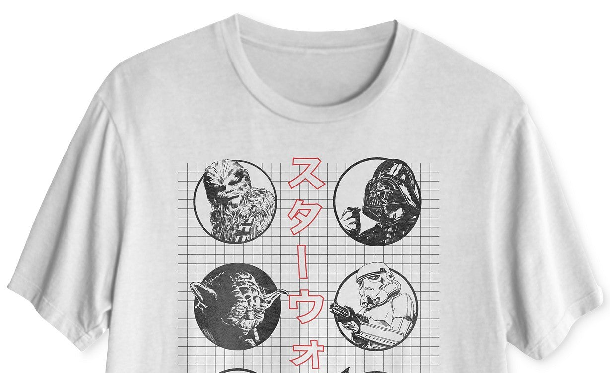 Hybrid Men's Star Wars Kanji Graphic T-Shirt White Size XX Large