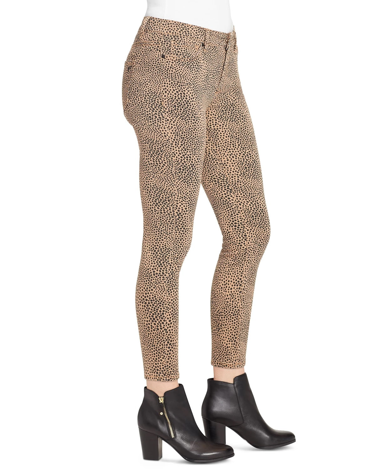 William Rast Women's Perfect Animal-Print Skinny Jeans Dark Brown Size 26