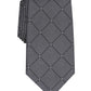 Perry Ellis Men's Burr Classic Geo Grid Tie Gray One Size