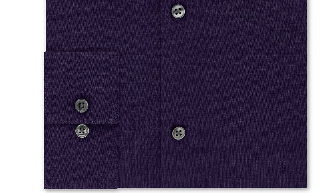 Calvin Klein Men's Slim Fit Non Iron Performance Herringbone Point Collar Dress Shirt Purple Size 17-34-35