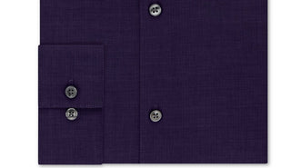 Calvin Klein Men's Slim Fit Non Iron Performance Herringbone Point Collar Dress Shirt Purple Size 17-34-35
