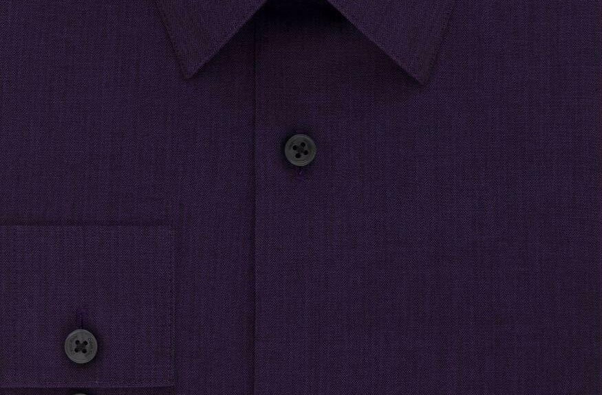 Calvin Klein Men's Steel Slim Fit Non Iron Performance Herringbone Point Collar Dress Shirt Purple Size 36-37