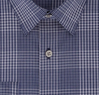 Calvin Klein Steel Men's Slim Fit Stretch Performance Non Iron Temperature Regulating Blue Check Dress Shirt Navy Size 15X34X35