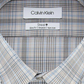 Calvin Klein Men's Plaid Dress Shirt Beige Size 14.5X32-33