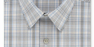 Calvin Klein Men's Plaid Dress Shirt Beige Size 14.5X32-33