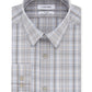 Calvin Klein Men's Slim-Fit Stretch Performance Plaid Dress Shirt Beige Size 15x34-35