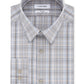 Calvin Klein Men's Slim-Fit Stretch Performance Plaid Dress Shirt Beige Size 32-33