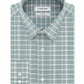 Calvin Klein Men's Steel Classic Fit Non-Iron Performance Stretch Green Check Dress Shirt Green Size 15.5x32-33