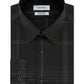 Calvin Klein Men's Infinite Color Slim-Fit Non-Iron Stretch Check Dress Shirt Gray Size 14.5x32-33