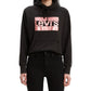 Levi's Women's Metallic Logo-Print Hoodie Black Size Large