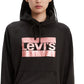 Levi's Women's Metallic Logo-Print Hoodie Black Size Large
