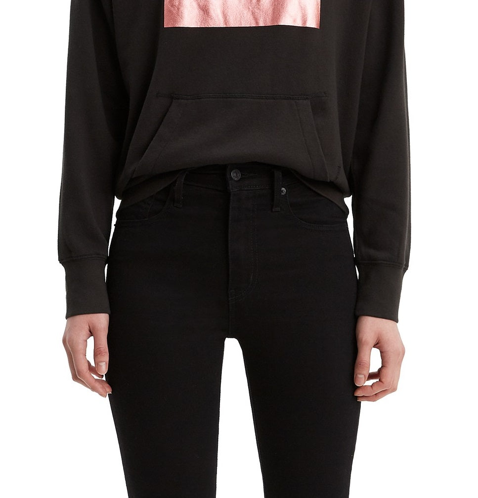 Levi's Women's Metallic Logo-Print Hoodie Black Size Large