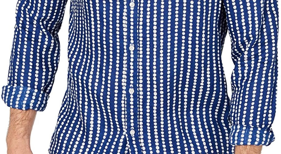 Michael Kors Men's Dress Shirt Classic Blue Size 18.5x36-37