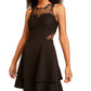 City Studios Juniors' Illusion Sweetheart Fit & Flare Dress Black Size 5