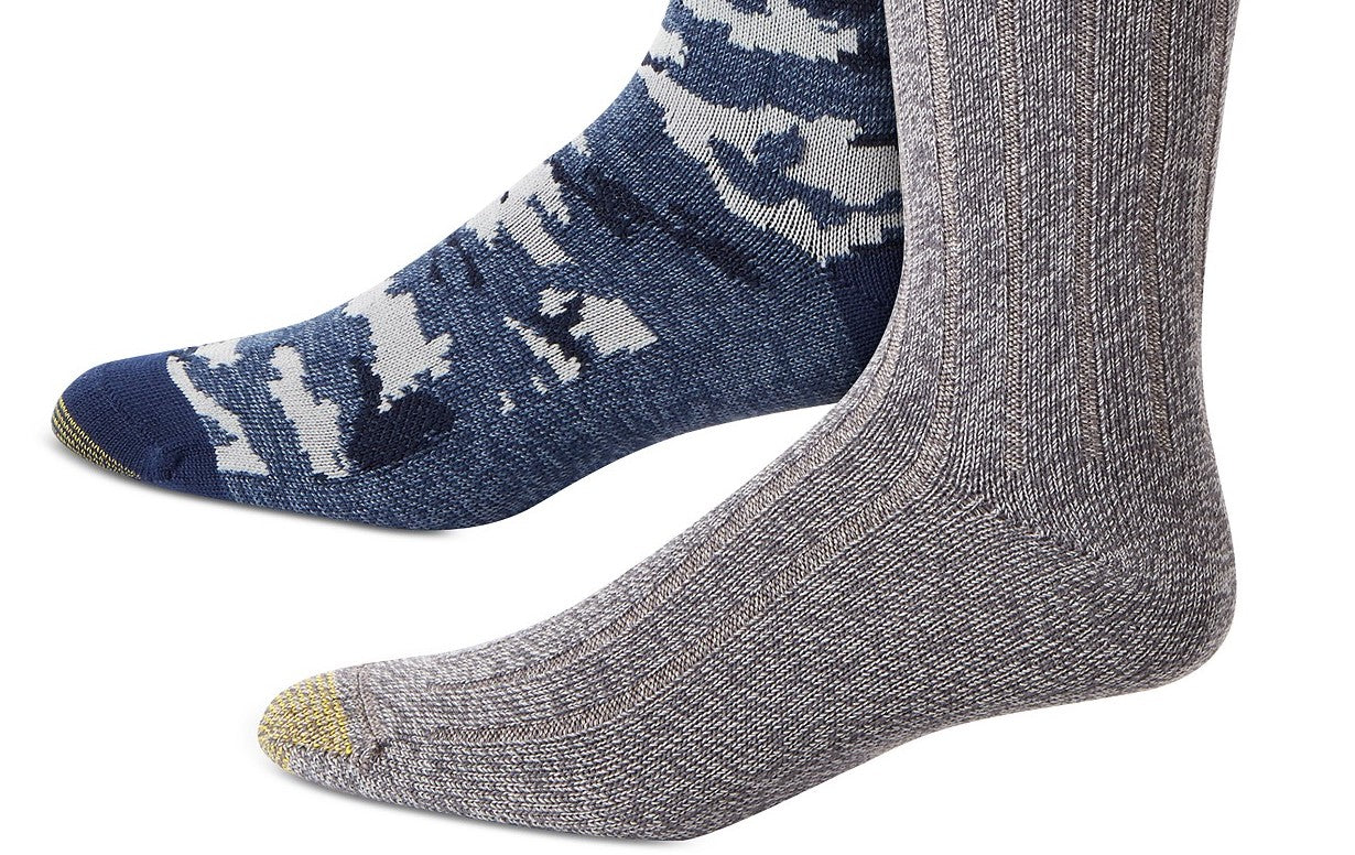 Gold Toe Men's 2-Pk. Camo Socks Blue Size Regular