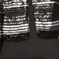 R & M Richards Women's Sequined Bolero Jacket Charcoal Size Medium