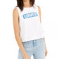 Levi's Women's Logo Cropped Tank Top White Size Small